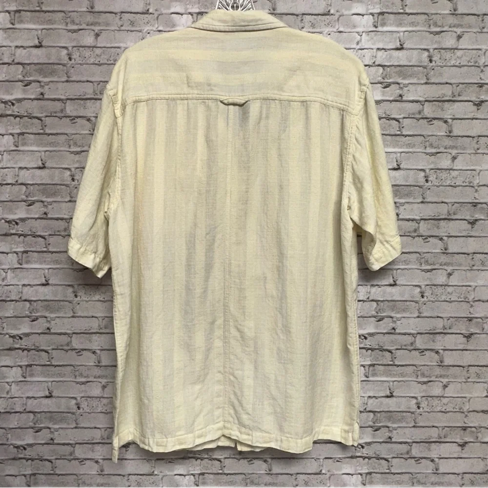 The North Face A5 Series Shirt Men Medium Yellow Plaid Button Down Linen Blend